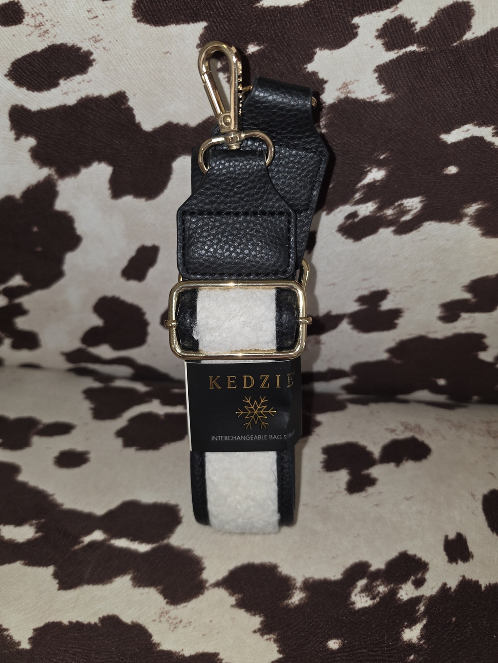 Kedzie Black and Cream Interchangeable Bag Strap